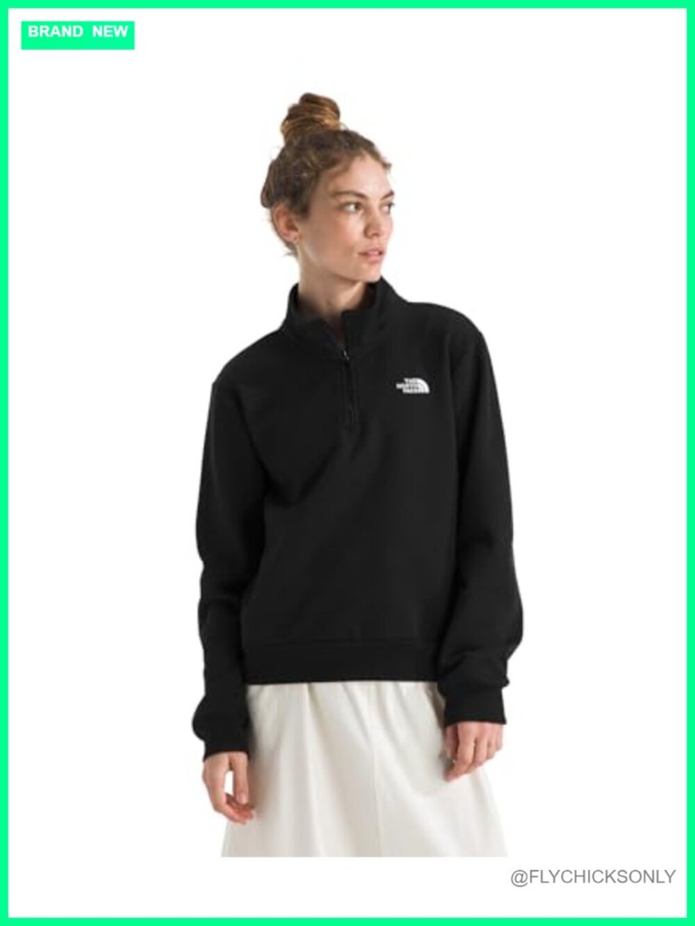 North Face Quarter Zip Pullover Sweater Cotton Polyester Blend